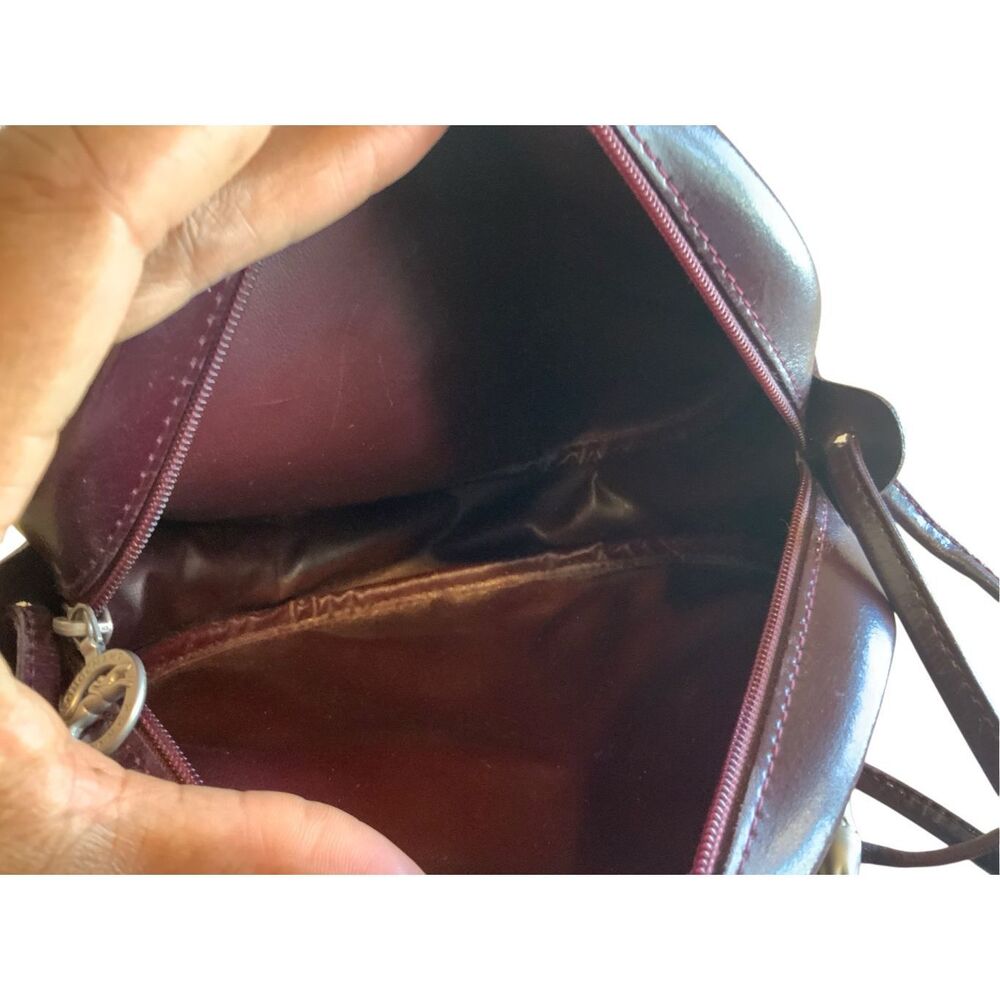 Longchamp Vintage Le Pliage Leather Circular Shoulder Bag - Picture 8 of 11